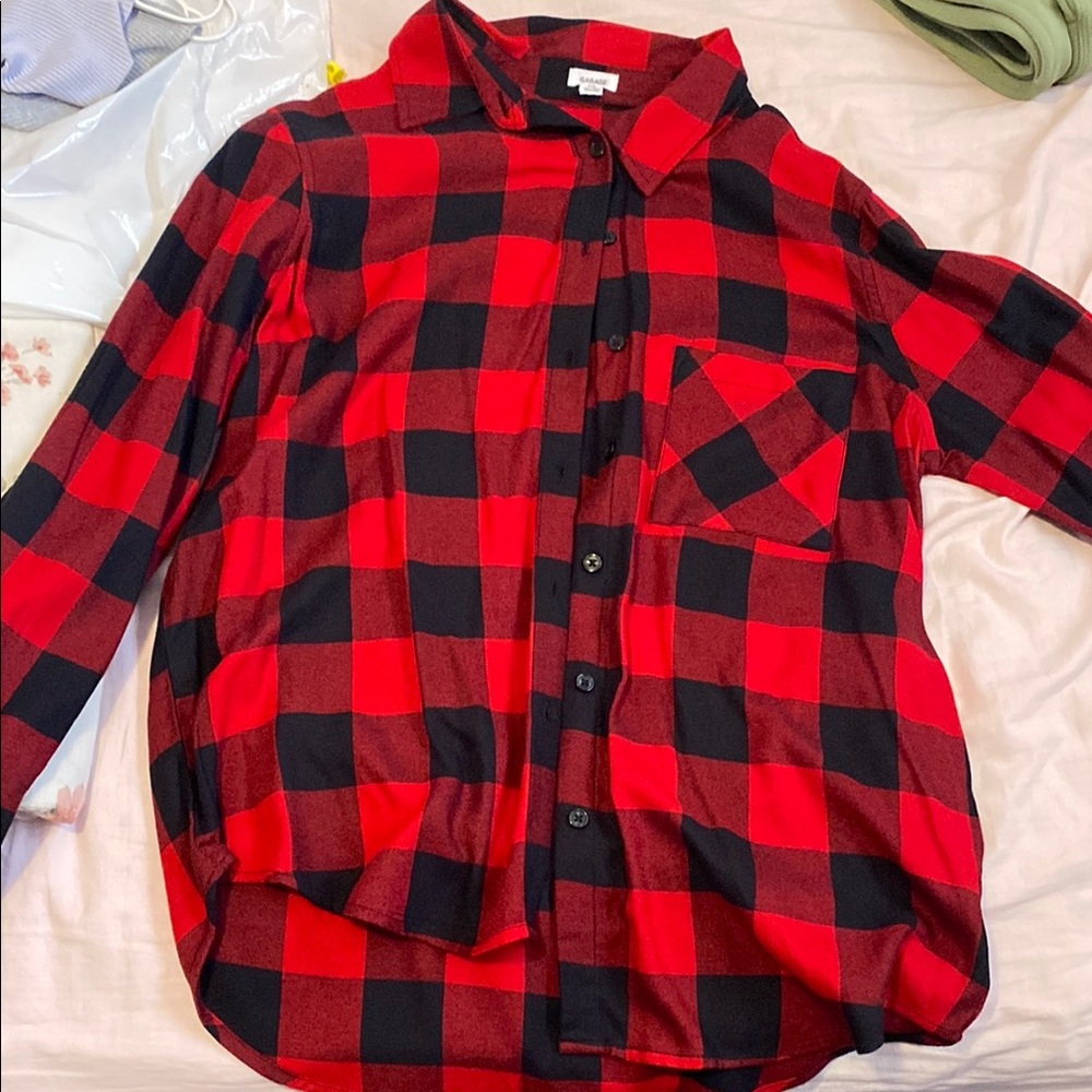 Garage Red and Black Checkered Shirt